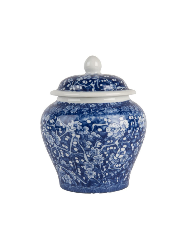 Mini urn - Bloemenprint Delfts Blauw